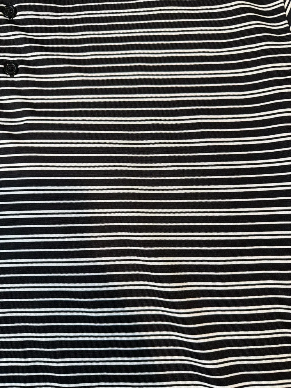 adidas Men's Black and White Striped Polo